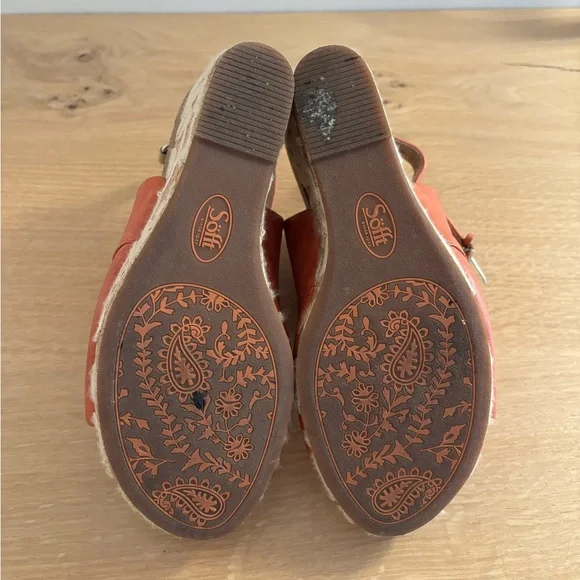 Sofft Coral Leather Wedge Sandals 9 - Picture 4 of 4